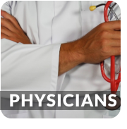 A male physician in a white lab coat stands with arms crossed, holding a stethescope. This link goes to the orthopedic providers page.